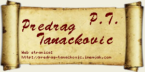 Predrag Tanacković vizit kartica